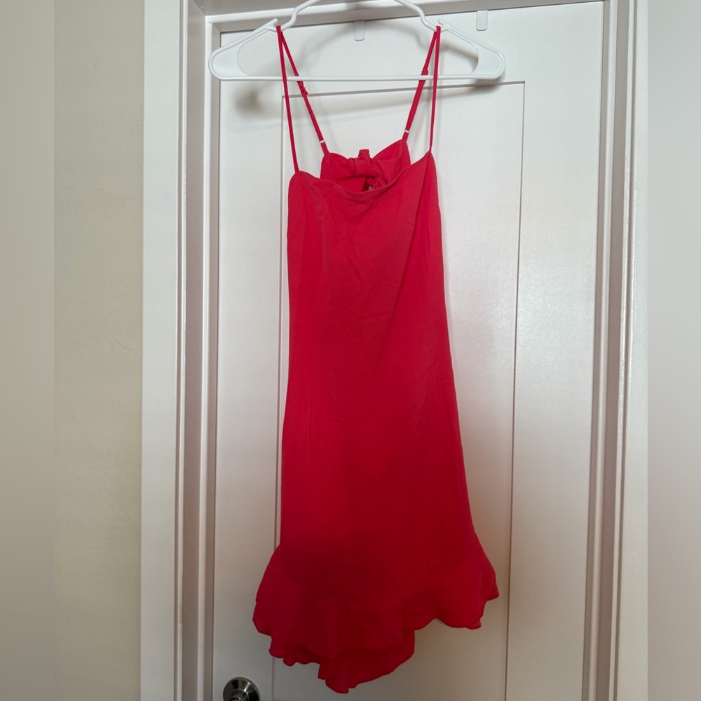 Lucy in the Sky Vibrant Red Dress spaghetti strap open back